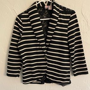 Black and white striped Jacket